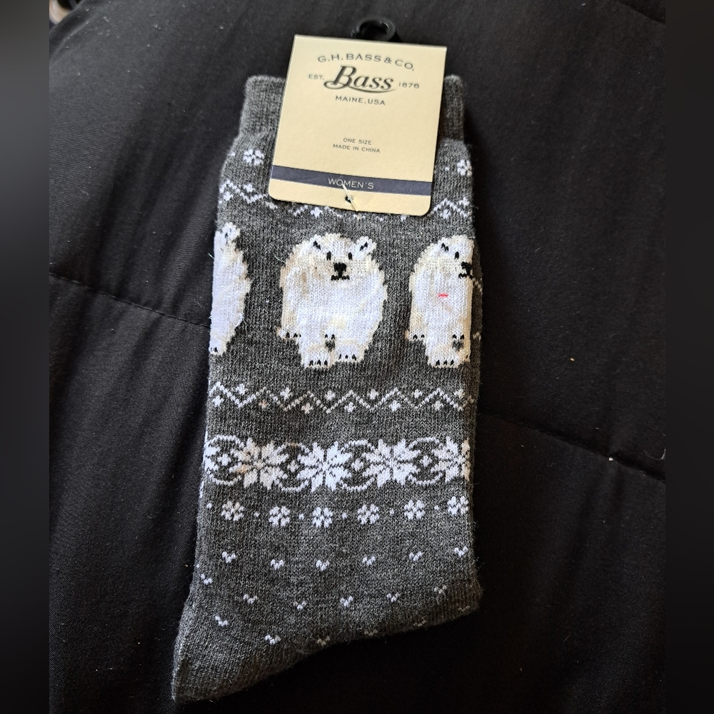 Polar bear one size long socks